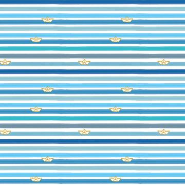 Stripes Paper Boats Pattern : Gift 12" X 12" Decal Vinyl Sticker Sheet Baby Boy Shower Maritime Room Decor Birthday Abstract