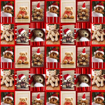 Photos Christmas Bears : Gift 12" X 12" Decal Vinyl Sticker Sheet Pattern Sweet New Year Teddy Bear Kid Childish Festive