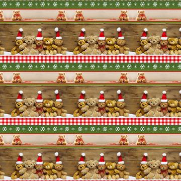 Christmas Bears Santa Hat : Gift 12" X 12" Decal Vinyl Sticker Sheet Pattern Cute Snow Photo Card Kids Happy New Year