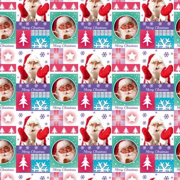 Santa Face Photo : Gift 12" X 12" Decal Vinyl Sticker Sheet Pattern Christmas Patchwork Cute Kids Card Snowflakes Art
