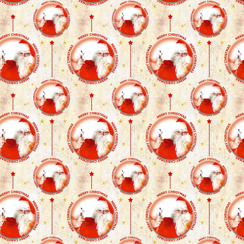 Santa Claus Bell : Gift 12" X 12" Decal Vinyl Sticker Sheet Pattern Christmas Photo Face Vintage Card Seasons Greetings Kid