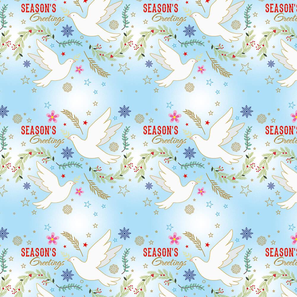 Dove Christmas Pattern : Gift 12" X 12" Decal Vinyl Sticker Sheet Seasons Greetings Mistletoe Brunch Peace Christian Print