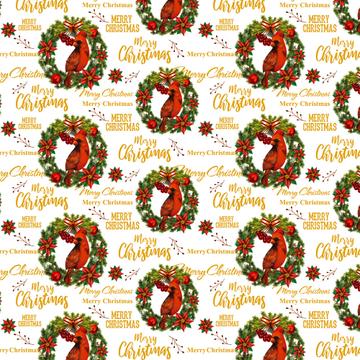 Christmas Garland Poinsettia : Gift 12" X 12" Decal Vinyl Sticker Sheet Pattern Vintage Red Cardinal Seasons Greetings Card