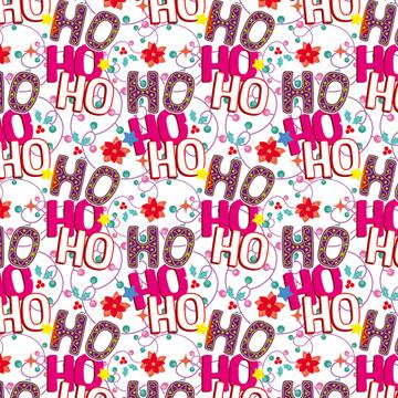 HoHoHo Christmas Pattern : Gift 12" X 12" Decal Vinyl Sticker Sheet Santa Bulbs Garland Poinsettia Cute Kid Diy Card Art