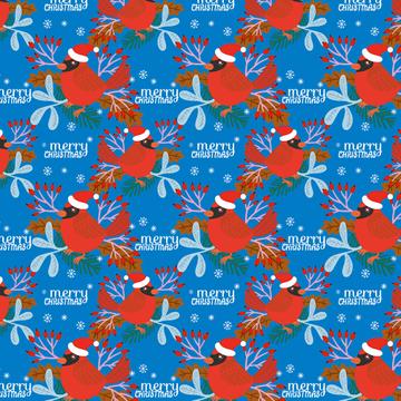 Red Cardinal Santa Hat : Gift 12" X 12" Decal Vinyl Sticker Sheet Pattern Christmas Greetings Northern Bird Childish Craft