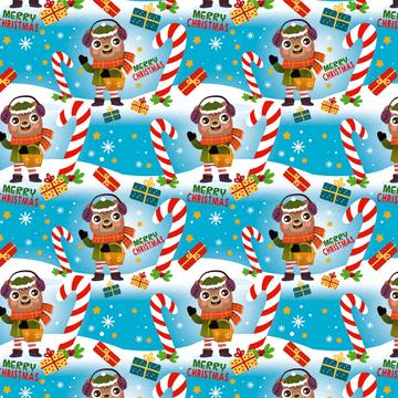 Christmas Bear Candycane : Gift 12" X 12" Decal Vinyl Sticker Sheet Pattern For Kids Children Cute Art Print Diy Card Decor