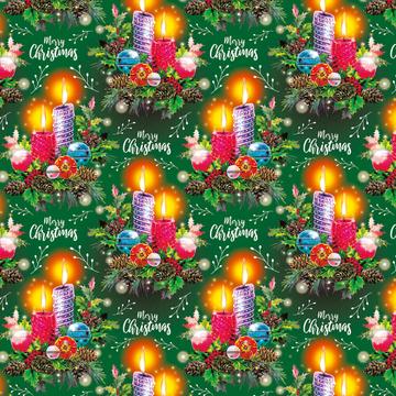 Christmas Candles Balls : Gift 12" X 12" Decal Vinyl Sticker Sheet Pattern Decoration Fir Cones Vintage Card Grandma Grandpa