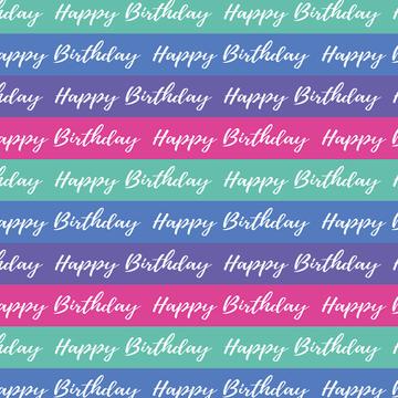 Happy Birthday Stripes : Gift 12" X 12" Decal Vinyl Sticker Sheet Pattern Typography For Him Best Friend Abstract Art Print