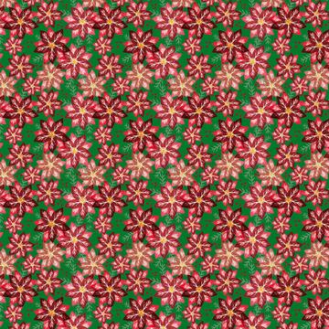 Trendy Christmas Flowers Pattern : Gift 12" X 12" Decal Vinyl Sticker Sheet Poinsettia Retro Style Art Print Seasons Greetings