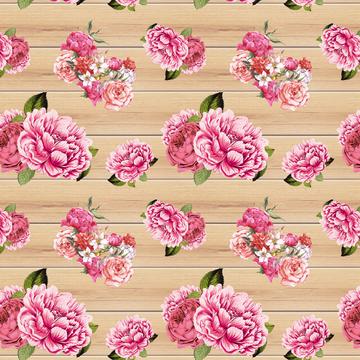 Peonies Wood : Gift 12" X 12" Decal Vinyl Sticker Sheet Pattern Rose Flower Bouquet Craftwork Mother Romantic Card