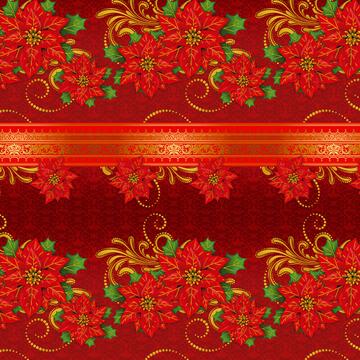 Luxury Christmas Flowers Pattern : Gift 12" X 12" Decal Vinyl Sticker Sheet Poinsettia Classic Art Print Seasons Greetings