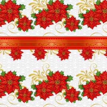Luxury Christmas Flowers Pattern : Gift 12" X 12" Decal Vinyl Sticker Sheet Poinsettia Arabesque Art Print Seasons Greetings