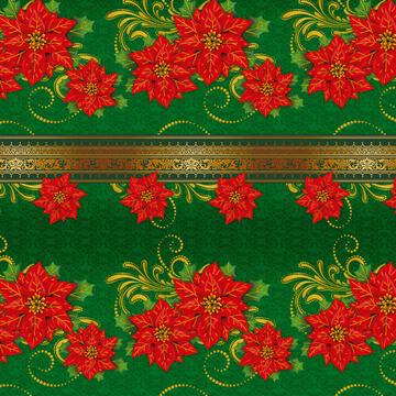 Luxury Christmas Flowers Pattern : Gift 12" X 12" Decal Vinyl Sticker Sheet Gold Decor Bar Poinsettia Art Print Festive Card