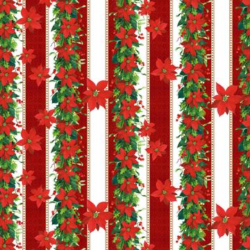 Poinsettia Mistletoe Spruce Garland : Gift 12" X 12" Decal Vinyl Sticker Sheet Pattern Decoration Stripes For Home Decor