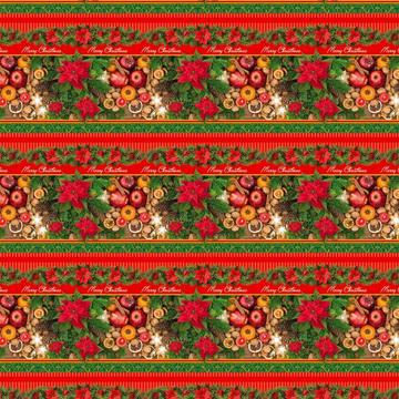 Christmas Fruits : Gift 12" X 12" Decal Vinyl Sticker Sheet Pattern New Year Celebration Pattern Arabesque Poinsettia Flower Decor