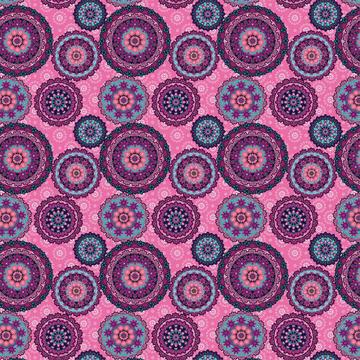 Mandala : Gift 12" X 12" Decal Vinyl Sticker Sheet Pattern Pink Decor Pattern Indian Esoteric Abstract Pattern Shapes Neutral