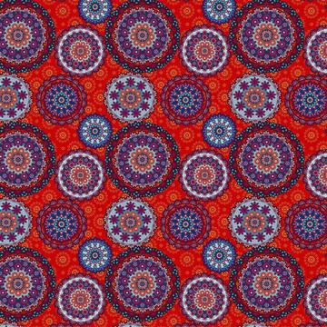 Mandala : Gift 12" X 12" Decal Vinyl Sticker Sheet Pattern Red Decor Pattern Indian Esoteric Abstract Pattern Shapes Neutral