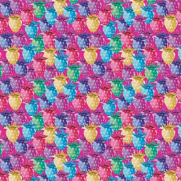 Watercolor Strawberry : Gift 12" X 12" Decal Vinyl Sticker Sheet Pattern Sweet Sixteen Child Cute Room Kitchen Decor Garden