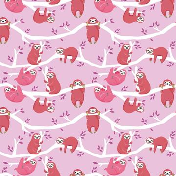 Cute Sloth : Gift 12" X 12" Decal Vinyl Sticker Sheet Pattern Baby Girl Shower Funny Tropical Animal Child Room Decor Pattern