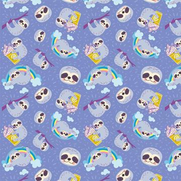 Cute Baby Sloth : Gift 12" X 12" Decal Vinyl Sticker Sheet Pattern Trendy Animal Shower Kids Rainbow Milkshake Pattern Funny