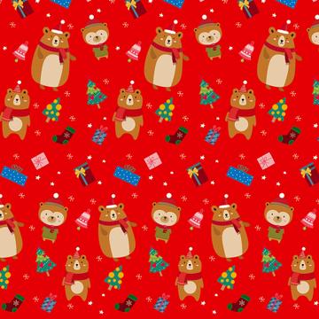 Christmas Bears : Gift 12" X 12" Decal Vinyl Sticker Sheet Pattern Seasons Greetings Pattern Child Cutie Animal Party Decor