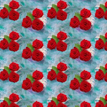 Roses Tulle : Gift 12" X 12" Decal Vinyl Sticker Sheet Pattern Red Flowers Veil Ribbon Romantic Mothers Day Card Art