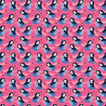 Little Mermaid Polka Dots : Gift 12" X 12" Decal Vinyl Sticker Sheet Pattern Fairytale Girlish Cute Princess Room Decor