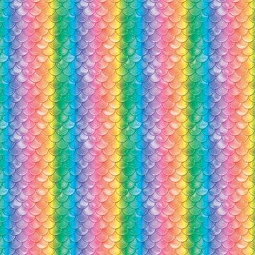 Rainbow Scales Mermaid : Gift 12" X 12" Decal Vinyl Sticker Sheet Pattern Little Kids Birthday Colors Room Decor