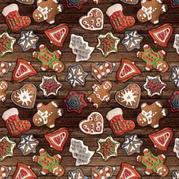 Cookies : Gift 12" X 12" Decal Vinyl Sticker Sheet Pattern Christmas Treats Gingerbread Men Wooden Pattern Kids Kitchen Decor