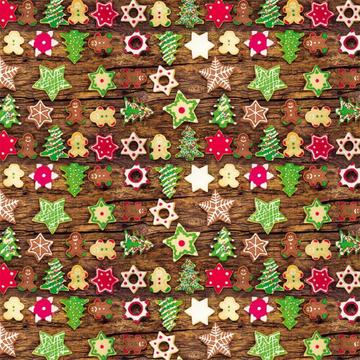 Christmas Cookies : Gift 12" X 12" Decal Vinyl Sticker Sheet Pattern Gingerbread Man Stars Treats Wooden Pattern New Year Tree