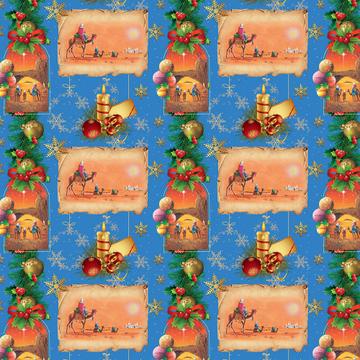 Retro Christmas : Gift 12" X 12" Decal Vinyl Sticker Sheet Pattern Vintage Advent Pattern Three Kings Snowflakes Candles Balls