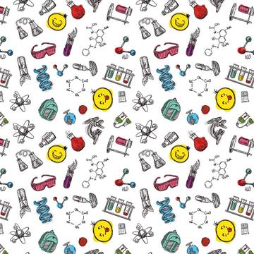 Chemistry Pattern : Gift 12" X 12" Decal Vinyl Sticker Sheet Pattern Back To School Globe Backpack Formula Teens Teacher Class