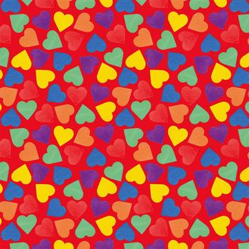 Rainbow Hearts : Gift 12" X 12" Decal Vinyl Sticker Sheet Pattern Valentines Day Colors Be Mine With Love For You