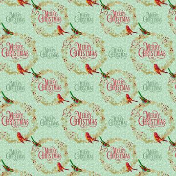 Retro Christmas Garland : Gift 12" X 12" Decal Vinyl Sticker Sheet Pattern Vintage New Year Pattern Birds Door Decor Home Art