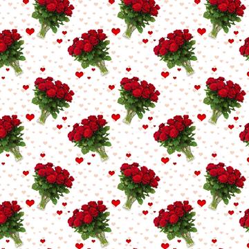 Red Roses : Gift 12" X 12" Decal Vinyl Sticker Sheet Pattern Flower Mothers Day Hearts Vase Classic Card Diy Love