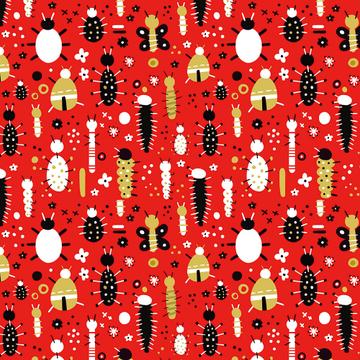 Funny Insects : Gift 12" X 12" Decal Vinyl Sticker Sheet Pattern Child Drawing Wall Decor Pattern Ladybugs Legs Horns Cute Baby