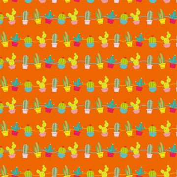 Cute Cactus Vases : Gift 12" X 12" Decal Vinyl Sticker Sheet Pattern Pattern Hanging Orange Trend Decor