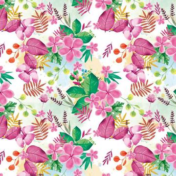 Hibiscus Watercolor : Gift 12" X 12" Decal Vinyl Sticker Sheet Pattern Flowers Tropical Plants Leaves Fabric Print