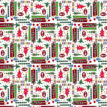 Colorful Christmas Pattern : Gift 12" X 12" Decal Vinyl Sticker Sheet Seamless Trees Abstract Stripes For Kids Children
