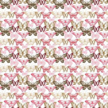 Butterfly Silhouette Pattern : Gift 12" X 12" Decal Vinyl Sticker Sheet Seamless Feminine Vintage Fabric Home Decor