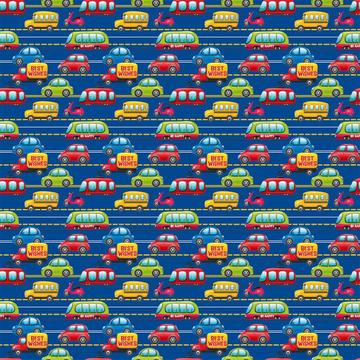 Cars Busses Pattern : Gift 12" X 12" Decal Vinyl Sticker Sheet Baby Boy Shower Toddler Birthday Room Wall Decor