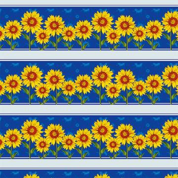 Rustic Sunflowers Row : Gift 12" X 12" Decal Vinyl Sticker Sheet Pattern Stripe Pattern Wall Decor Summer Leaves Teacher
