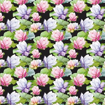 Lotus Flower Pattern : Gift 12" X 12" Decal Vinyl Sticker Sheet Tropical Asian Floral Print Plants Diy Home Wall Decor