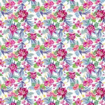 Hibiscus Bromeliad : Gift 12" X 12" Decal Vinyl Sticker Sheet Pattern Tropical Flower Leaves Fabric Colorful Print