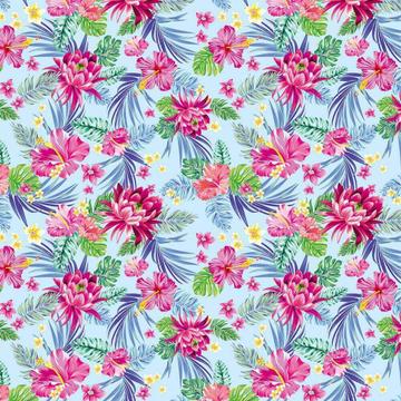 Hibiscus Bromeliad : Gift 12" X 12" Decal Vinyl Sticker Sheet Pattern Exotic Floral South American Plants Palm Leaf