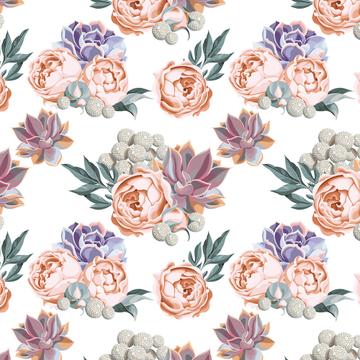 Roses Succulents : Gift 12" X 12" Decal Vinyl Sticker Sheet Pattern Floral Cactus Engagement Wedding Decor Card