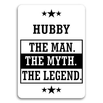 HUBBY : Gift Sticker The Man Myth Legend Family Christmas For Him Husbadnd