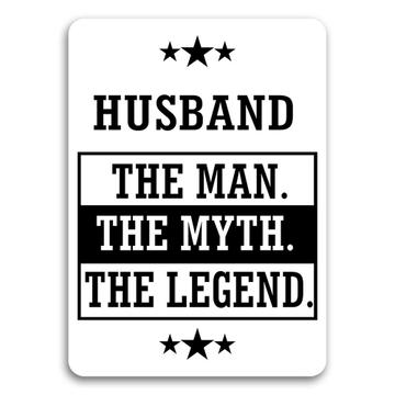 HUSBAND : Gift Sticker The Man Myth Legend Family Christmas