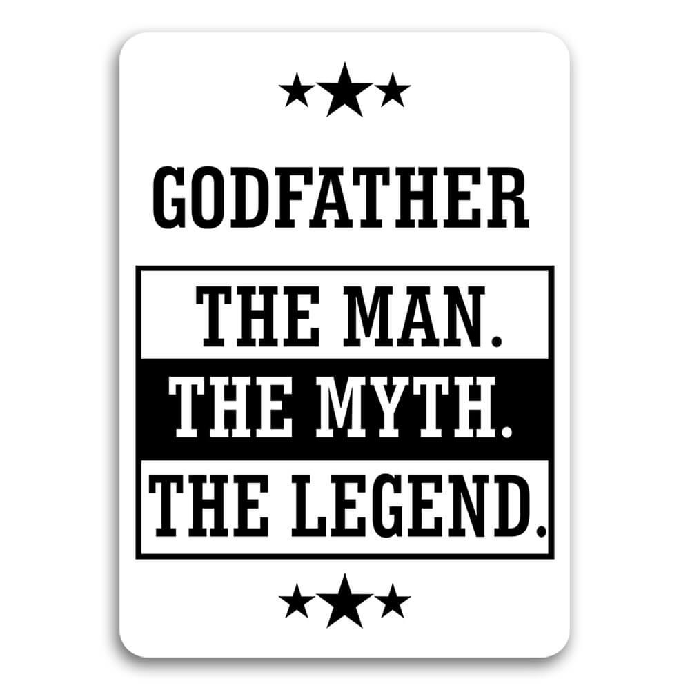 Gift Sticker : GODFATHER The Man Myth Legend Family Christmas