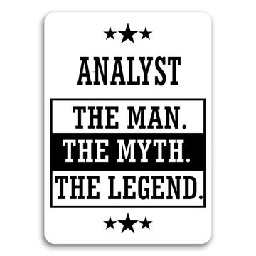 ANALYST : Gift Sticker The Man Myth Legend Office Work Christmas